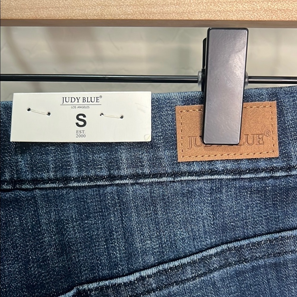 Judy Blue Shorts Jean Denim Fray Hem Pullon Elastic Waist High Waist Small - Picture 8 of 14